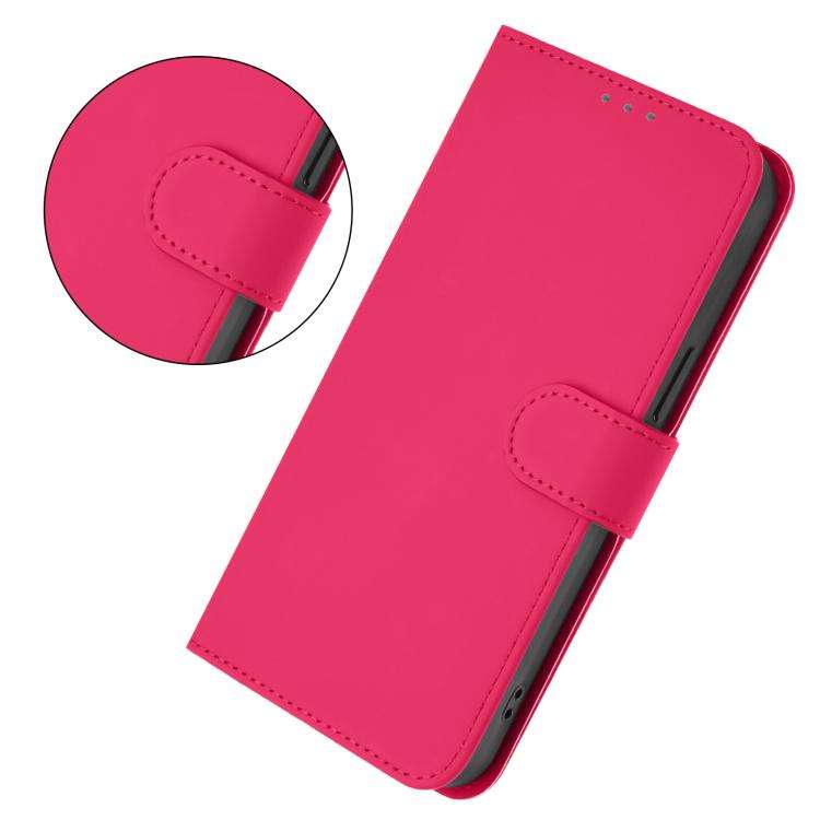 For Doogee Note 56 / Note 56 Pro Skin Feel Solid Color Leather Phone Case with Lanyard(Rose Red)