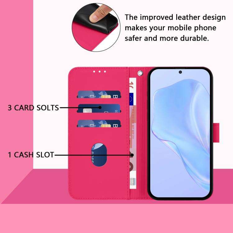 For Doogee Note 56 / Note 56 Pro Skin Feel Solid Color Leather Phone Case with Lanyard(Rose Red)