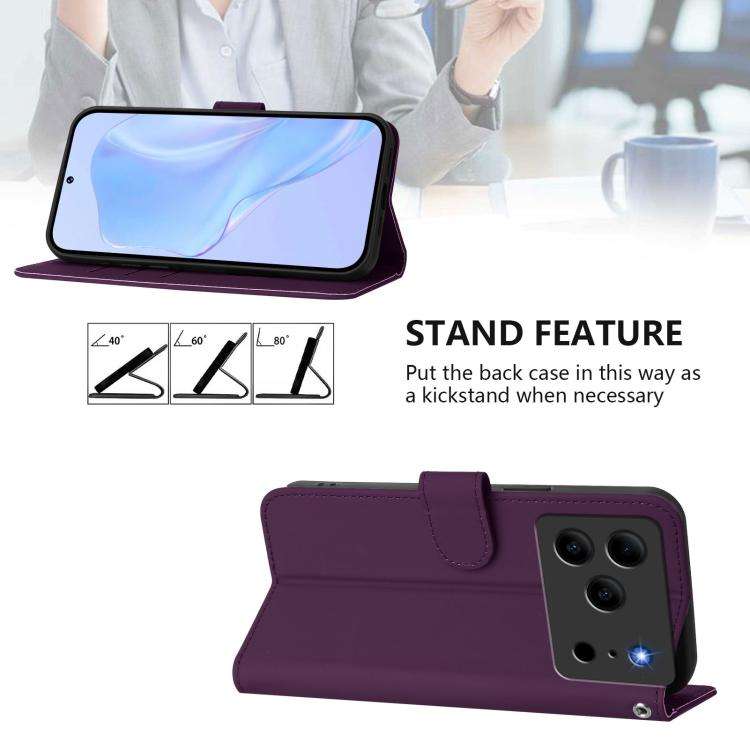 For Doogee Note 56 / Note 56 Pro Skin Feel Solid Color Leather Phone Case with Lanyard(Violet)
