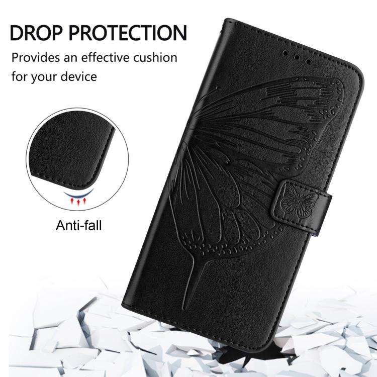 For Doogee Note 59 / Note 59 Pro Embossed Butterfly Leather Phone Case(Black)