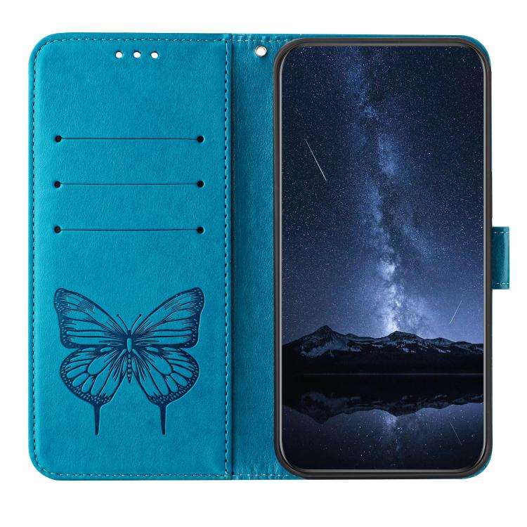 For Doogee Note 59 / Note 59 Pro Embossed Butterfly Leather Phone Case(Blue)