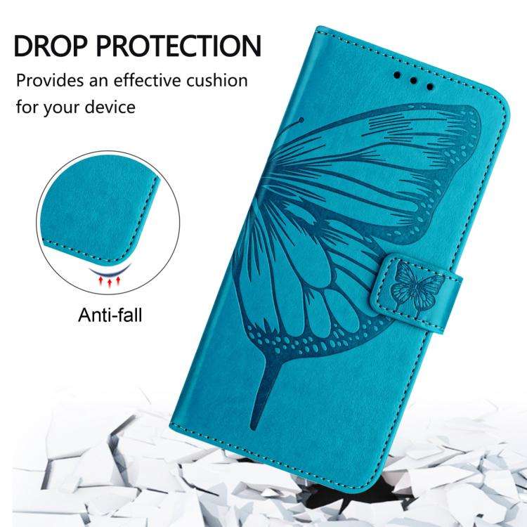 For Doogee Note 59 / Note 59 Pro Embossed Butterfly Leather Phone Case(Blue)