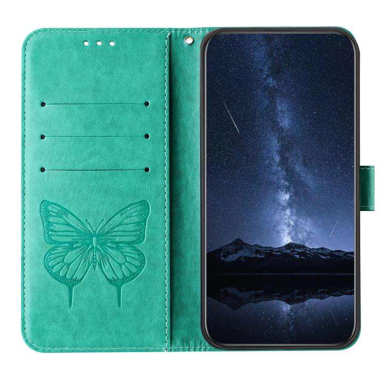 For Doogee Note 59 / Note 59 Pro Embossed Butterfly Leather Phone Case(Green)