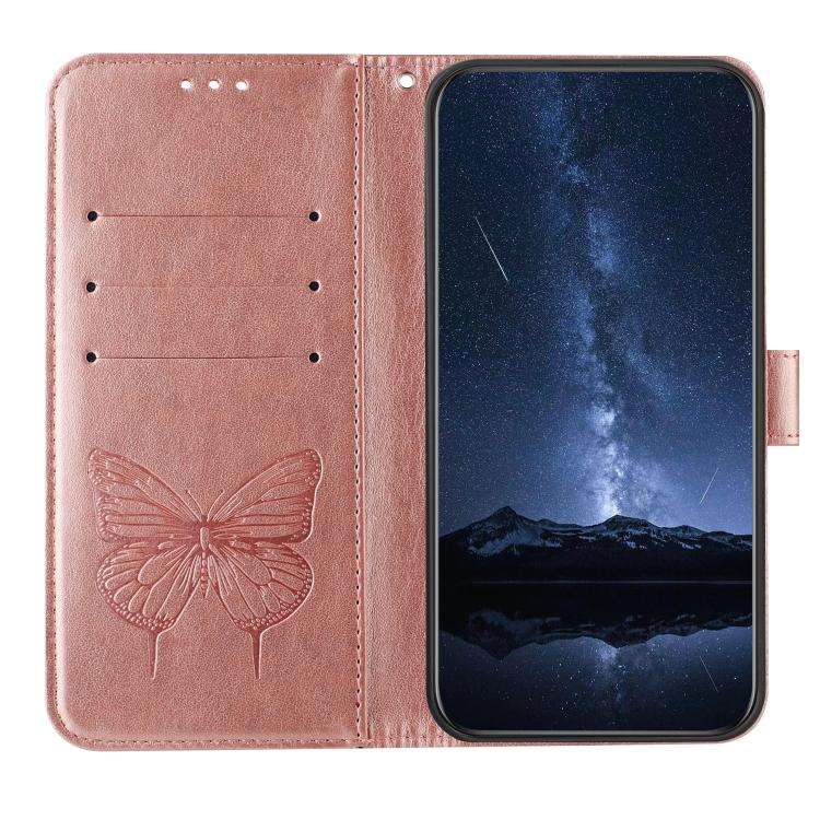 For Doogee Note 59 / Note 59 Pro Embossed Butterfly Leather Phone Case(Rose Gold)