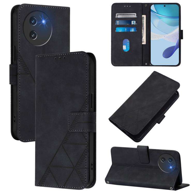For Doogee Note 59 / Note 59 Pro Crossbody 3D Embossed Flip Leather Phone Case(Black)