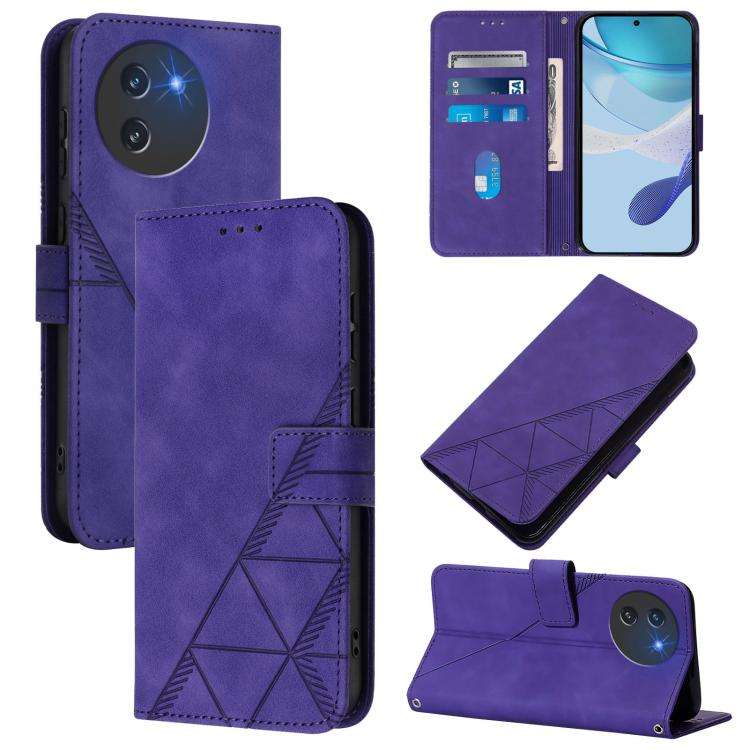 For Doogee Note 59 / Note 59 Pro Crossbody 3D Embossed Flip Leather Phone Case(Purple)