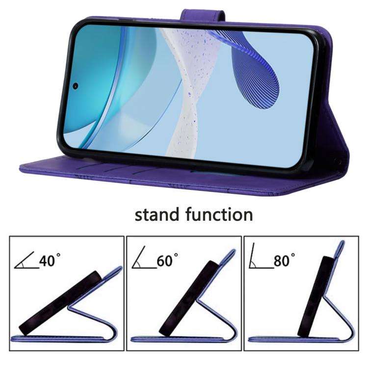 For Doogee Note 59 / Note 59 Pro Crossbody 3D Embossed Flip Leather Phone Case(Purple)