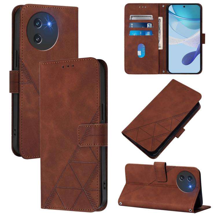 For Doogee Note 59 / Note 59 Pro Crossbody 3D Embossed Flip Leather Phone Case(Brown)