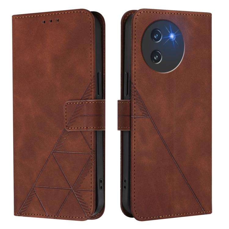 For Doogee Note 59 / Note 59 Pro Crossbody 3D Embossed Flip Leather Phone Case(Brown)