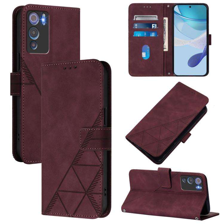 For Doogee N60 Pro Crossbody 3D Embossed Flip Leather Phone Case(Wine Red)