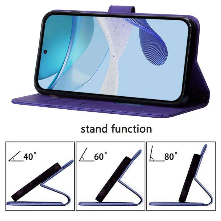 For Doogee N60 Pro Crossbody 3D Embossed Flip Leather Phone Case(Purple)