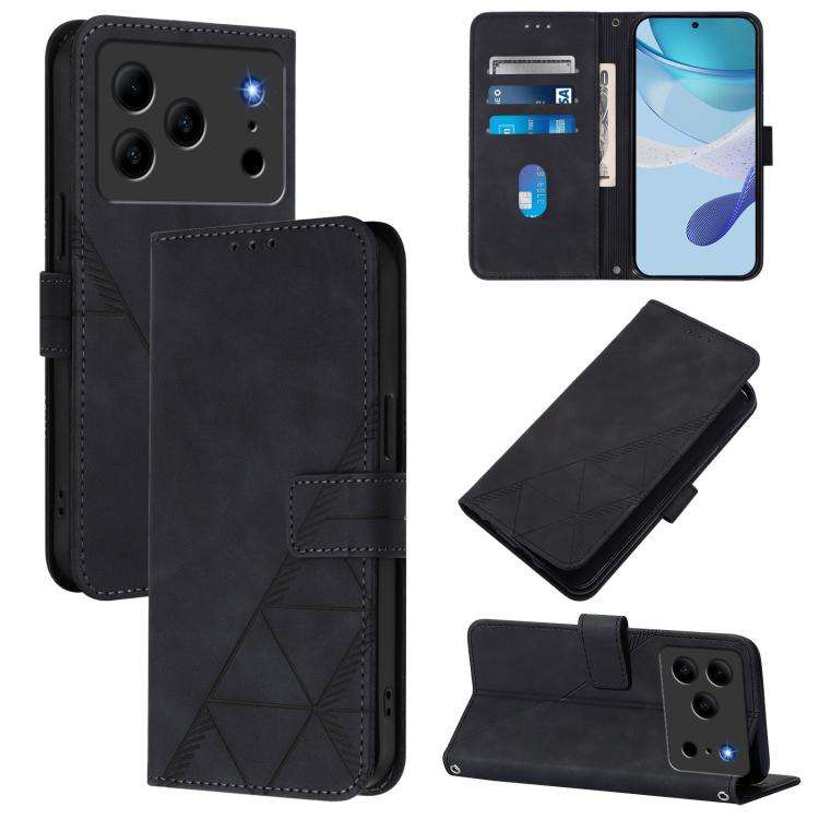For Doogee Note 56 / Note 56 Pro Crossbody 3D Embossed Flip Leather Phone Case(Black)