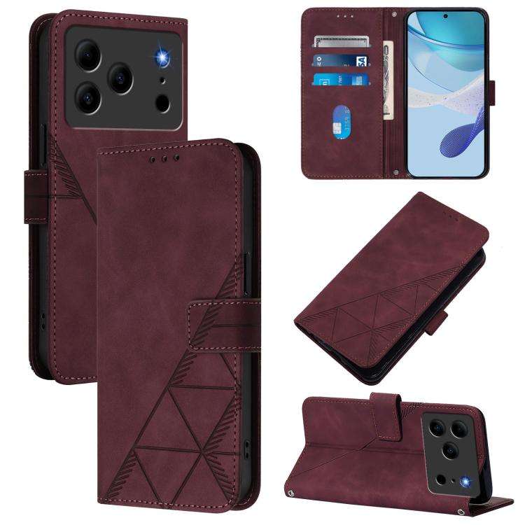 For Doogee Note 56 / Note 56 Pro Crossbody 3D Embossed Flip Leather Phone Case(Wine Red)
