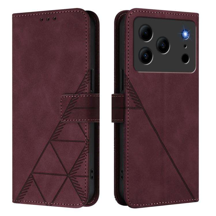 For Doogee Note 56 / Note 56 Pro Crossbody 3D Embossed Flip Leather Phone Case(Wine Red)