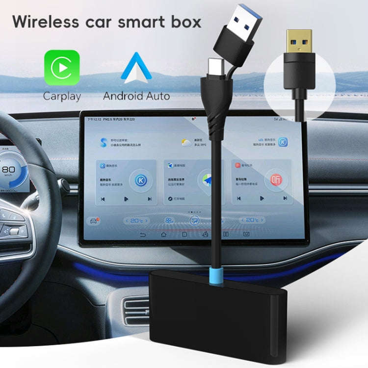P40 CarPlay and Android Auto Car Connectivity Box Wireless Adapter(Black)