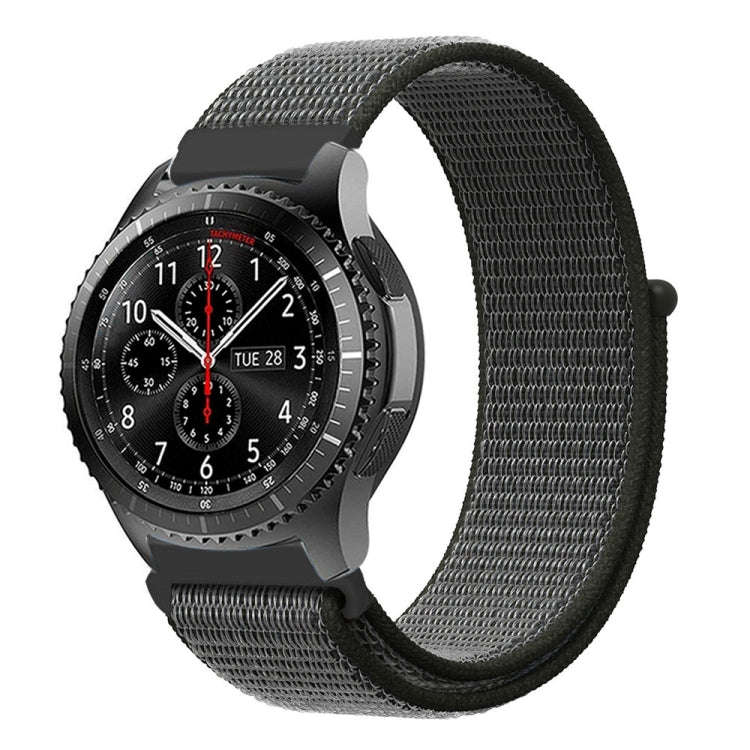 For Samsung Galaxy Watch 42mm Nylon Braided Watch Band(Dark Olive)