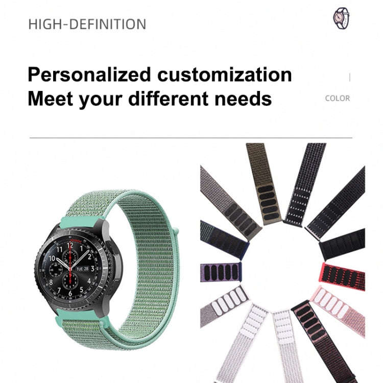 For Samsung Galaxy Watch 42mm Nylon Braided Watch Band(Dark Olive)