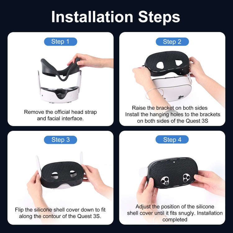 STARTRC GAMES For Quest 3S VR Silicone Protective Cover(Black)