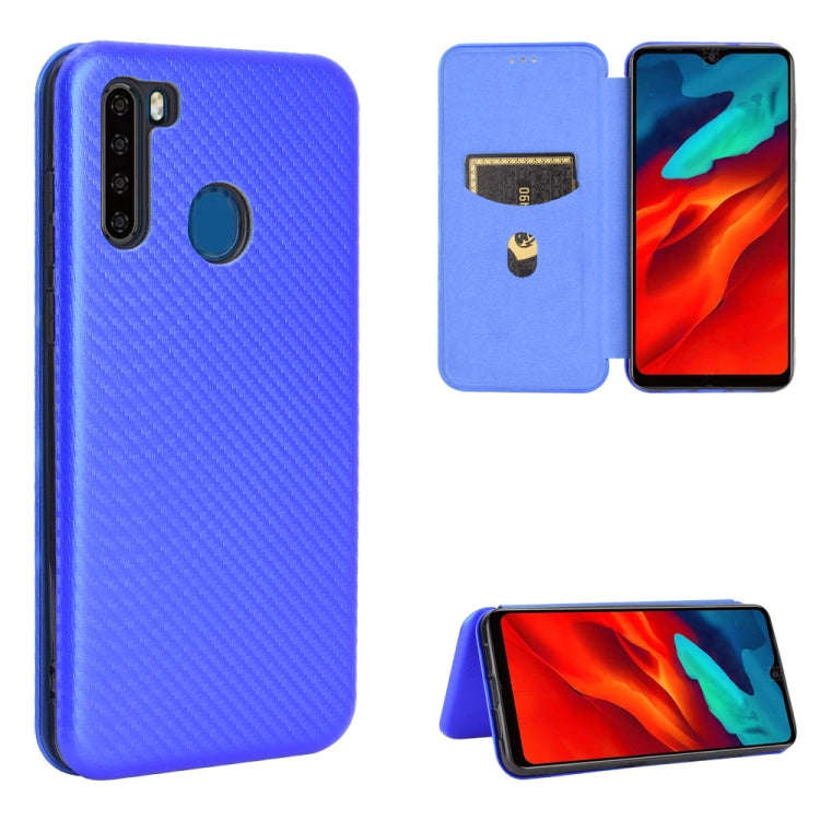 For Blackview A80 Pro Carbon Fiber Texture Horizontal Flip TPU + PC + PU Leather Case with Card S...