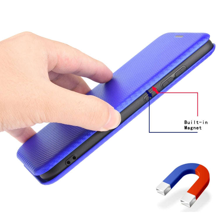 For Blackview A80 Pro Carbon Fiber Texture Horizontal Flip TPU + PC + PU Leather Case with Card S...