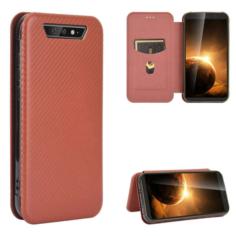 For Blackview BV5500 / BV5500 Pro / BV5500 Plus Carbon Fiber Texture Horizontal Flip TPU + PC + P...