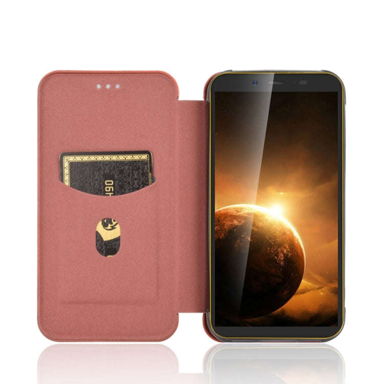 For Blackview BV5500 / BV5500 Pro / BV5500 Plus Carbon Fiber Texture Horizontal Flip TPU + PC + P...