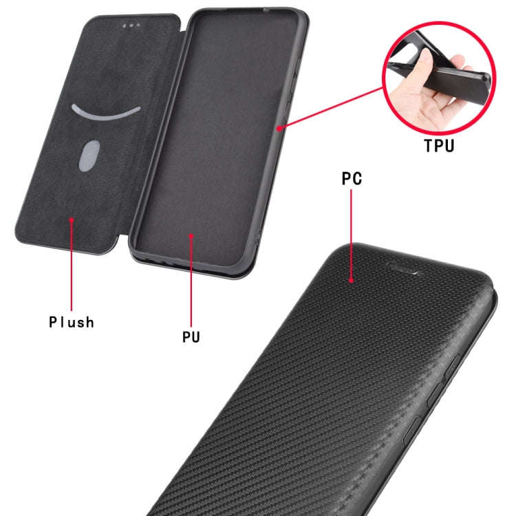For Blackview BV5500 / BV5500 Pro / BV5500 Plus Carbon Fiber Texture Horizontal Flip TPU + PC + P...