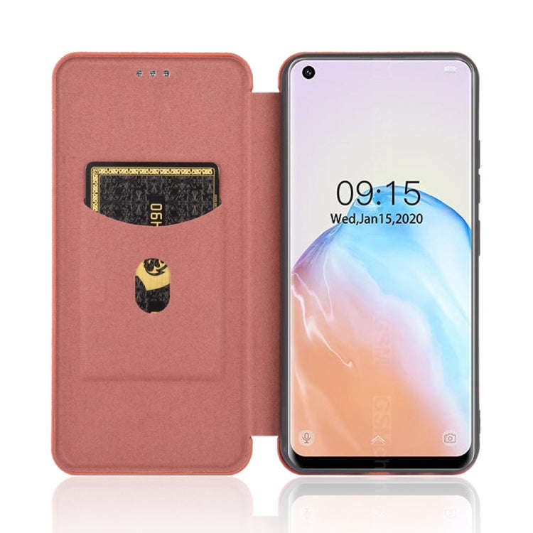For Oukitel C18 Pro Carbon Fiber Texture Horizontal Flip TPU + PC + PU Leather Case with Card Slo...