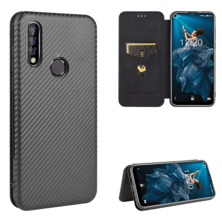 For Oukitel C17 / C17 Pro Carbon Fiber Texture Horizontal Flip TPU + PC + PU Leather Case with Ca...
