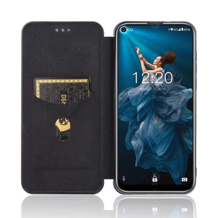 For Oukitel C17 / C17 Pro Carbon Fiber Texture Horizontal Flip TPU + PC + PU Leather Case with Ca...