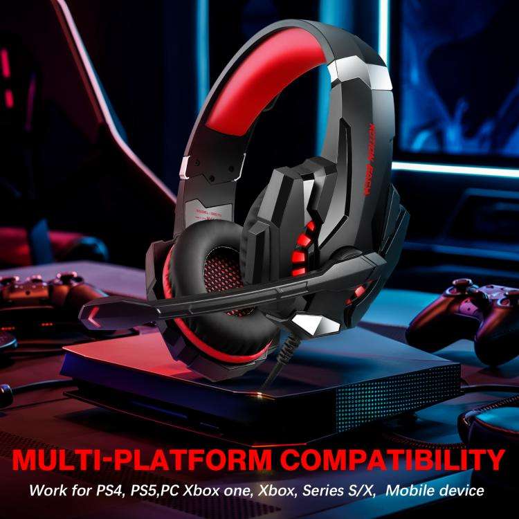 KOTION EACH G9000 Pro On-Ear Gaming Headset with Mic, Cable Length: About 2.1m(Black Red)