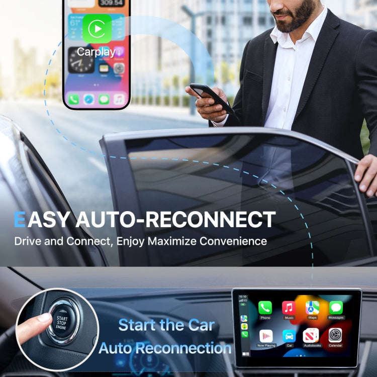 USB Interface Wired to Wireless Car CarPlay Adapter(Silver)