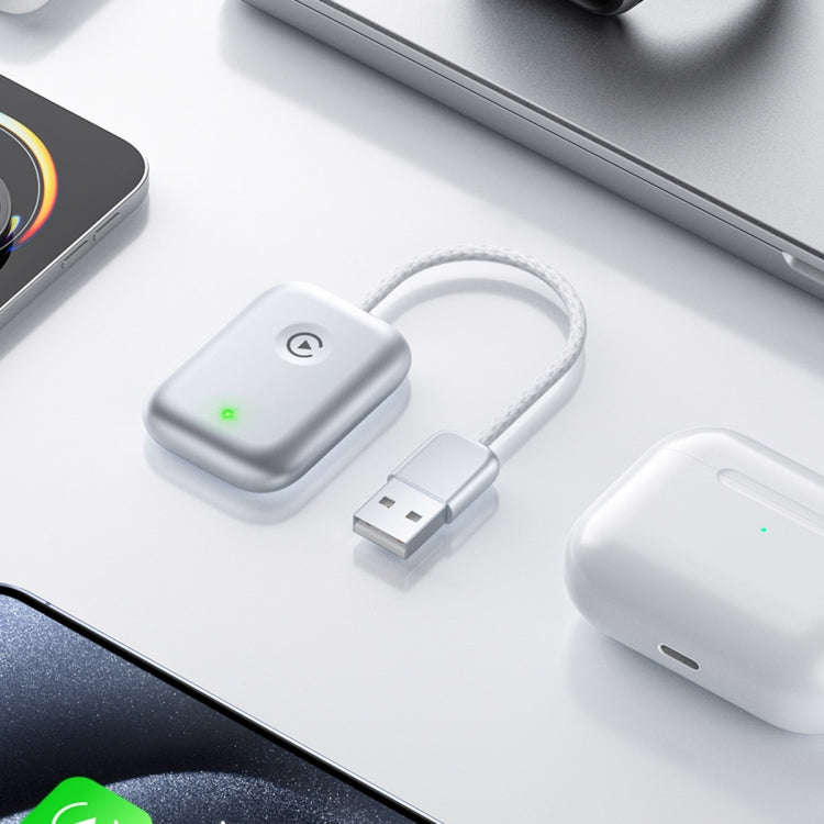 USB Interface Wired to Wireless Car CarPlay Adapter(Silver)