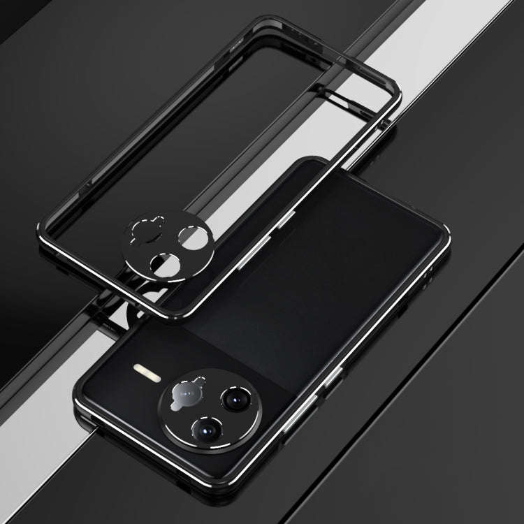 For Redmi K80 Pro Aurora Series Lens Protector + Metal Frame Phone Case(Black Silver)