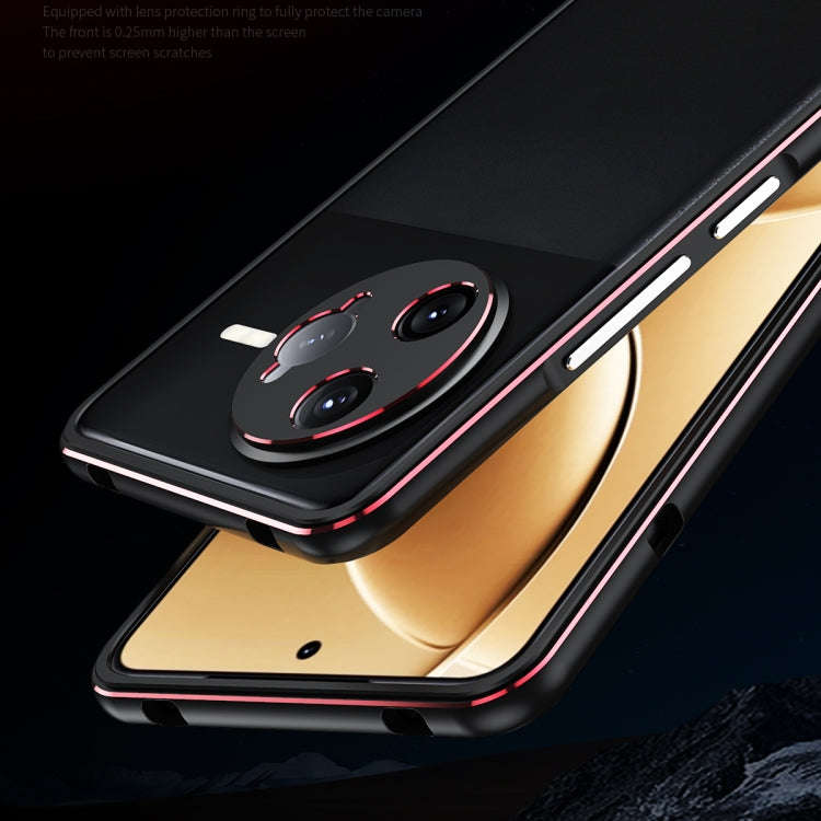 For Redmi K80 Pro Aurora Series Lens Protector + Metal Frame Phone Case(Black Silver)