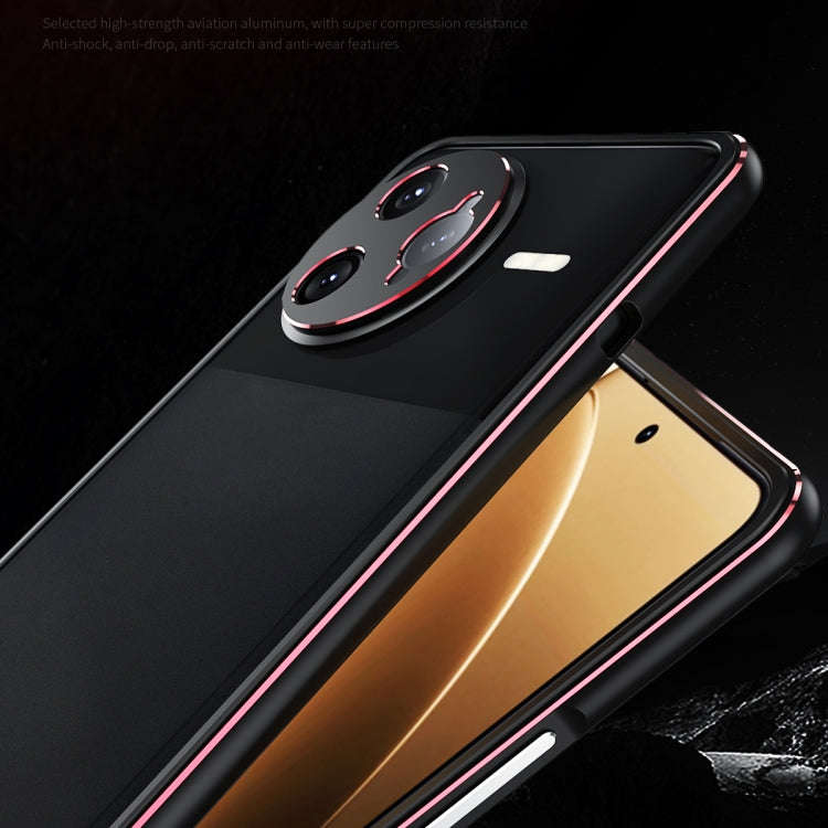For Redmi K80 Pro Aurora Series Lens Protector + Metal Frame Phone Case(Black Silver)