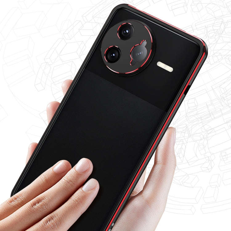 For Redmi K80 Pro Aurora Series Lens Protector + Metal Frame Phone Case(Black Silver)