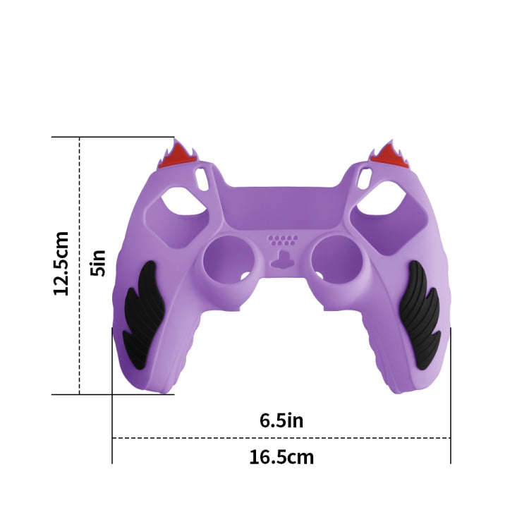 For Sony PS5 Flame Silicone Gamepad Protective Case(Purple)
