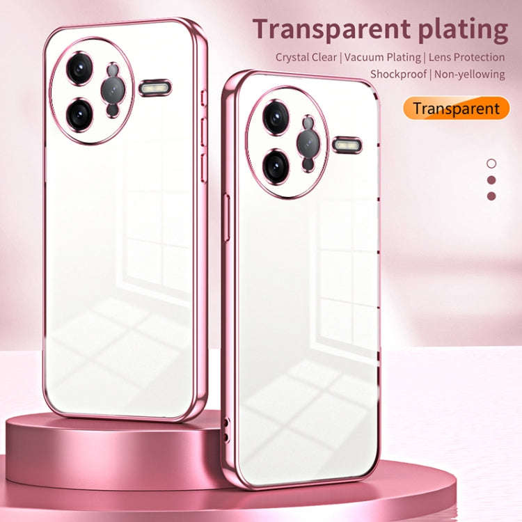 For Redmi K80 Pro Transparent Plating Fine Hole Phone Case(Purple)