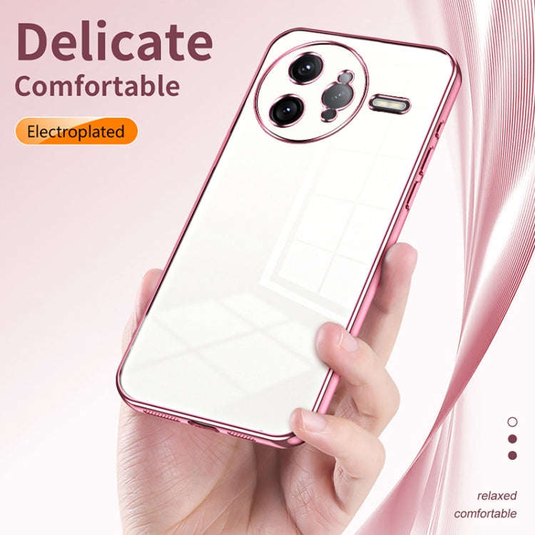 For Redmi K80 Pro Transparent Plating Fine Hole Phone Case(Purple)