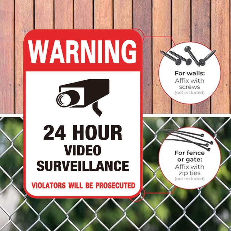 100pcs 24 Hour Video Monitor Warning Sticker