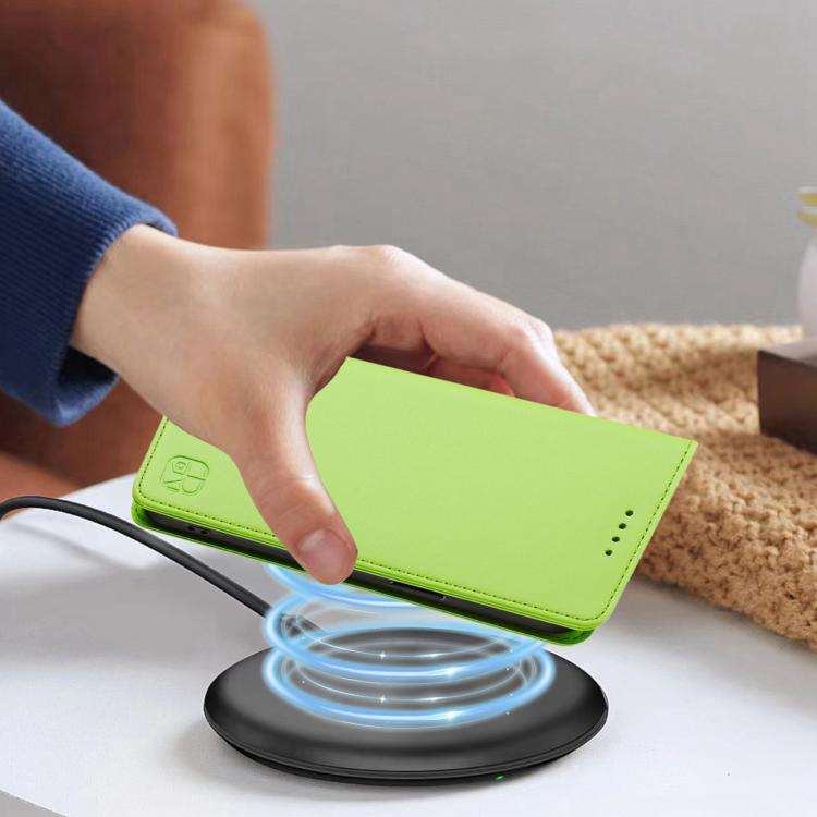 For Oukitel C59 / C59 Pro RC01 Dual-Folded Magnetic Suction RFID Leather Phone Case(Grass Green)