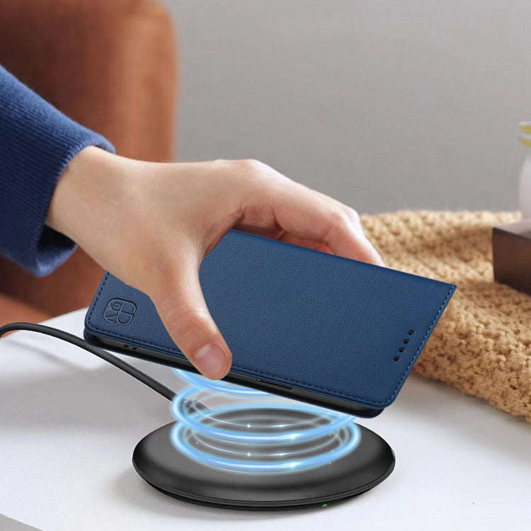 For Blackview A52 / A52 Pro RC01 Dual-Folded Magnetic Suction RFID Leather Phone Case(Dark Blue)