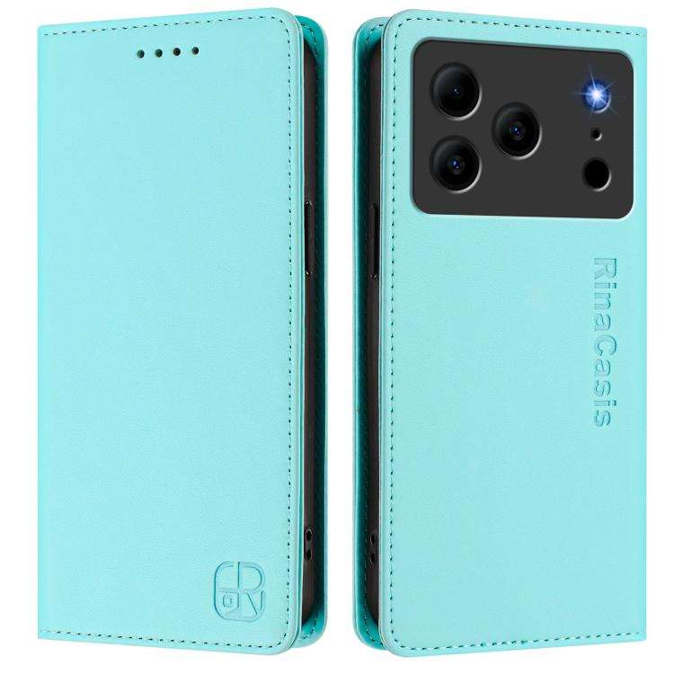 For Doogee Note 56 / Note 56 Pro RC01 Dual-Folded Magnetic Suction RFID Leather Phone Case(Mint G...