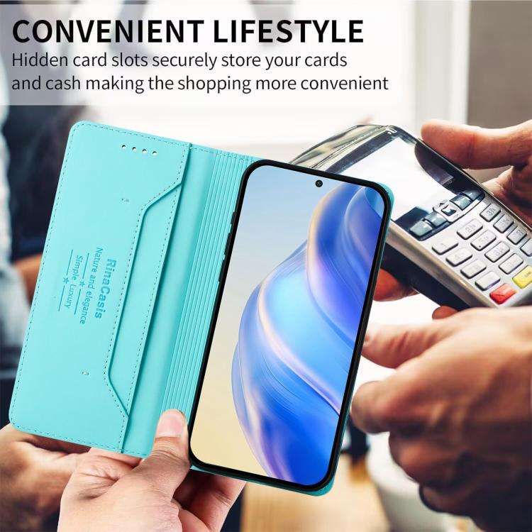 For Doogee Note 56 / Note 56 Pro RC01 Dual-Folded Magnetic Suction RFID Leather Phone Case(Mint G...