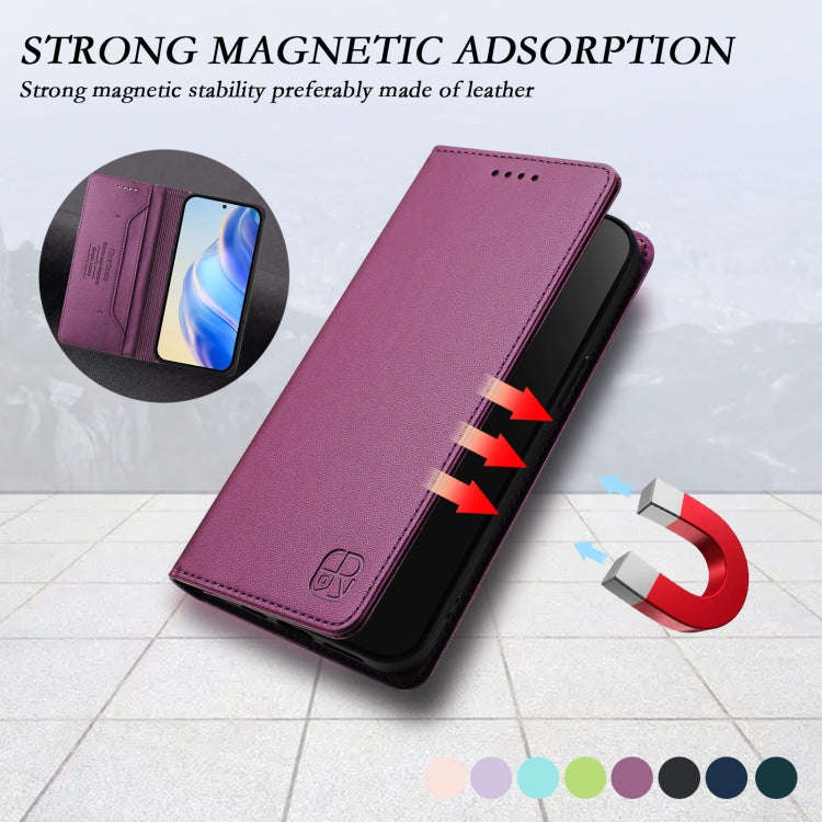 For Ulefone Note 16 Pro RC01 Dual-Folded Magnetic Suction RFID Leather Phone Case(Violet)