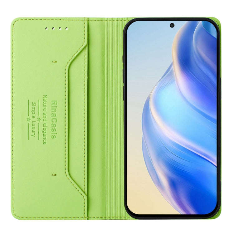 For Ulefone Note 20 Pro RC01 Dual-Folded Magnetic Suction RFID Leather Phone Case(Grass Green)