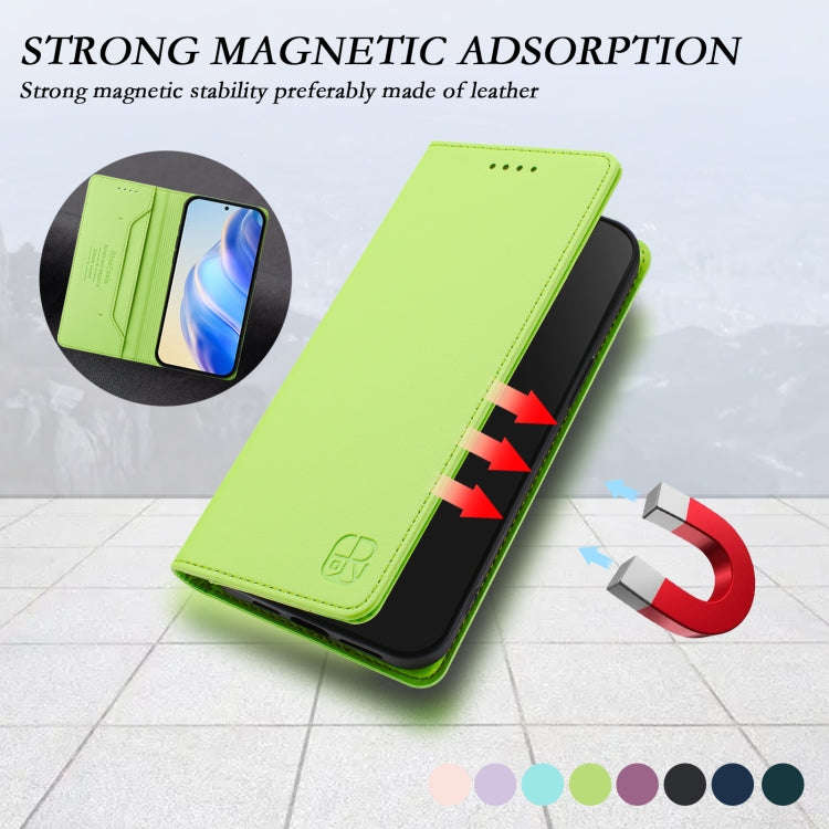 For Ulefone Note 20 Pro RC01 Dual-Folded Magnetic Suction RFID Leather Phone Case(Grass Green)
