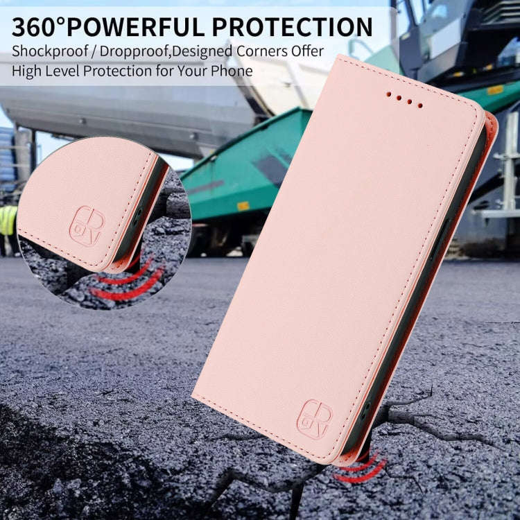 For Ulefone Note 20 Pro RC01 Dual-Folded Magnetic Suction RFID Leather Phone Case(Pink)