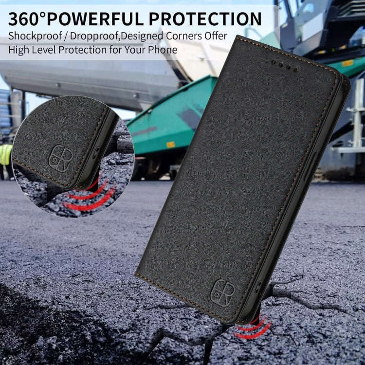 For Ulefone Note 20 Pro RC01 Dual-Folded Magnetic Suction RFID Leather Phone Case(Black)